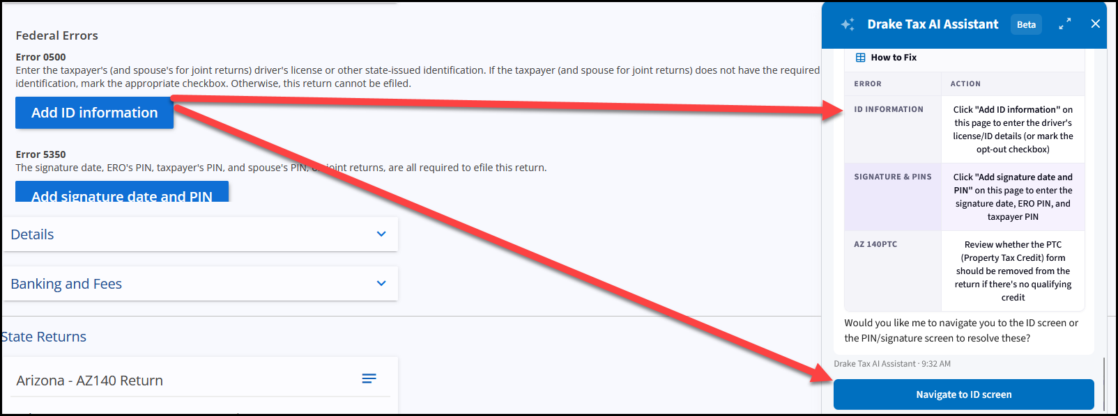 SmartReview window with examples. 